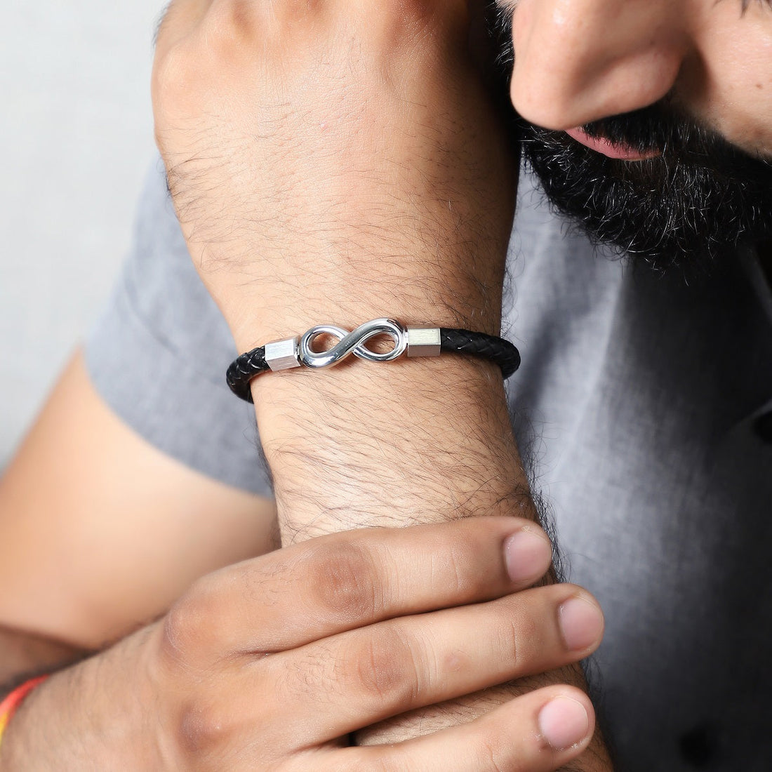 Wrist shot of the bracelet stylishly paired with a chic outfit, adding a touch of sophistication