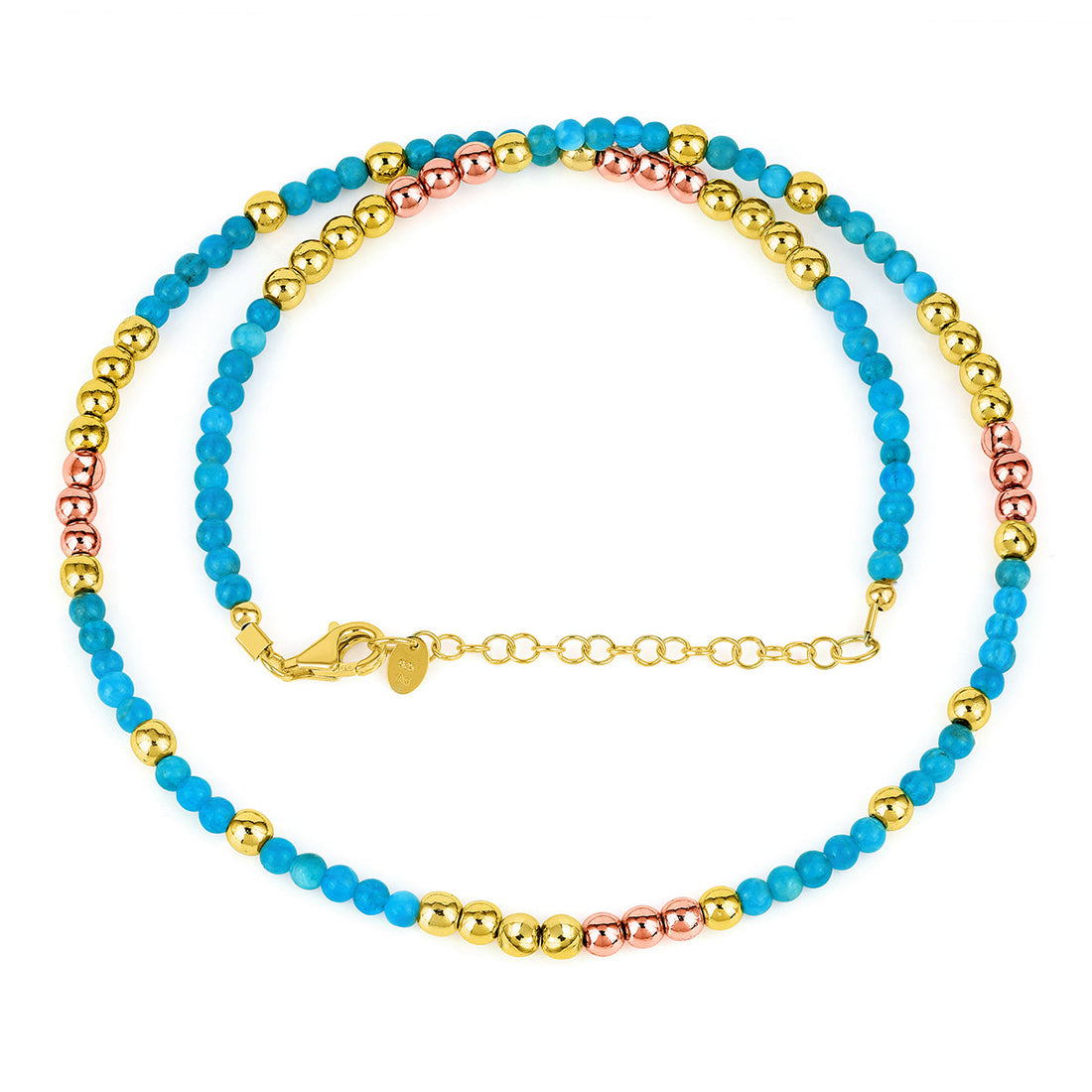 Hematite and Apatite Silver Necklace