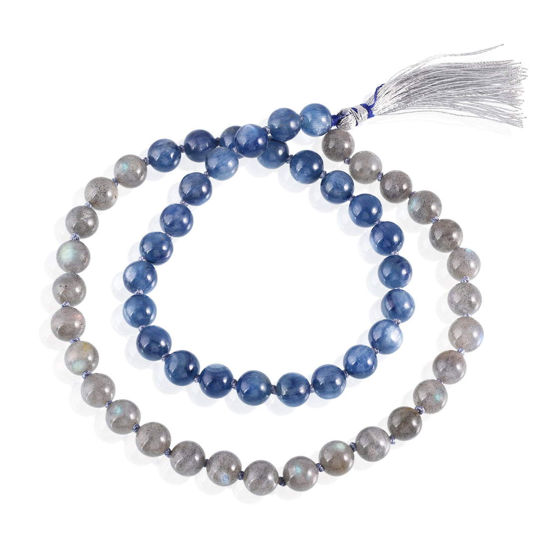 Labradorite and Kyanite Jap Mala with Gemstone Beads