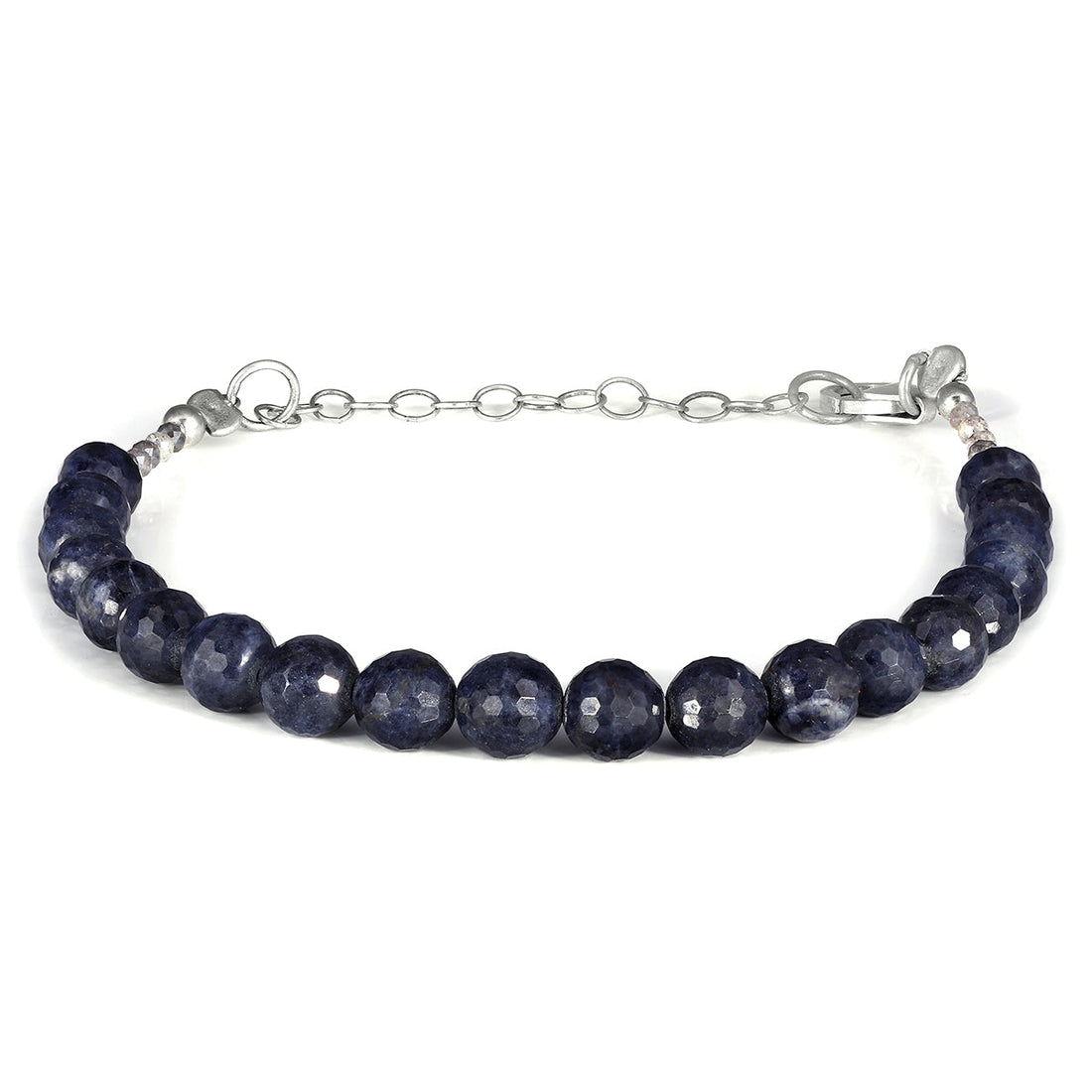 Blue Sapphire and Zircon Silver Bracelet