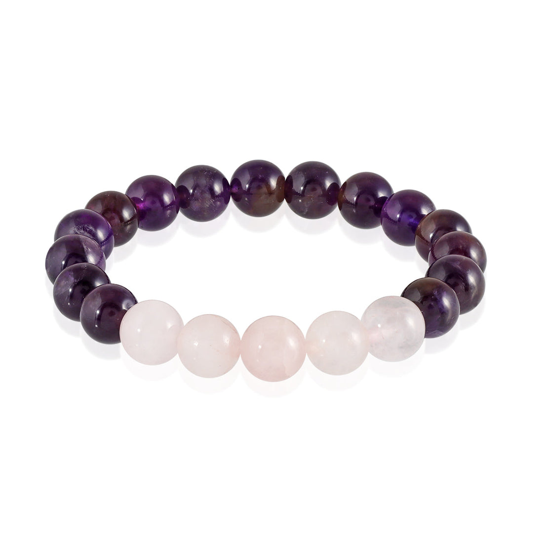 Amethyst and Rose Quartz Gemstone Beads in Bracelet