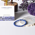 Visual representation of confidence and enhanced communication associated with the Lapis Lazuli Stretch Bracelet, promoting self-expression and understanding