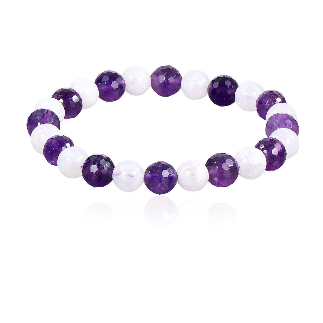 Amethyst and Moonstone Stretch Bracelet
