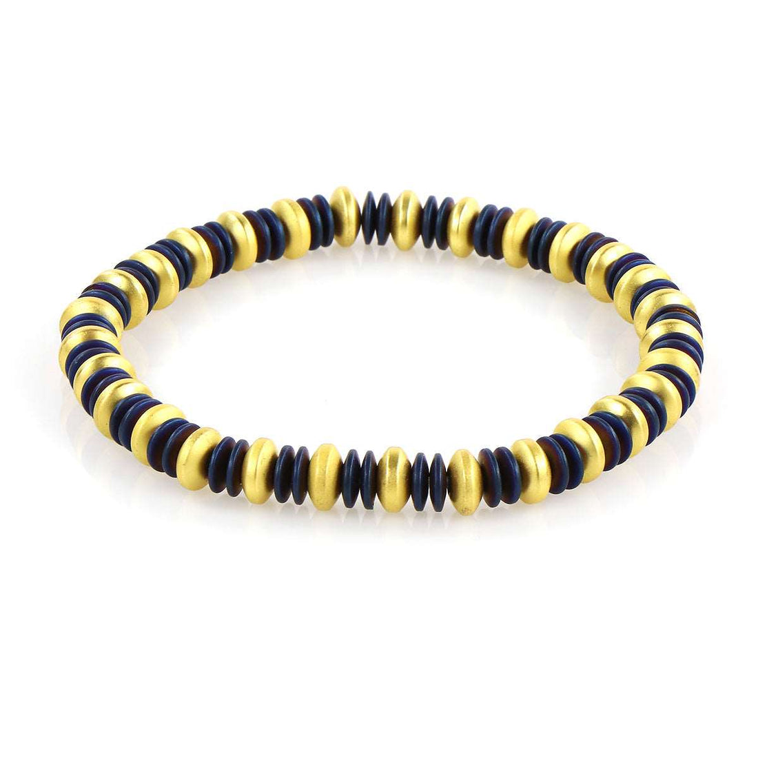 Blue and Yellow Hematite Stretch Bracelet