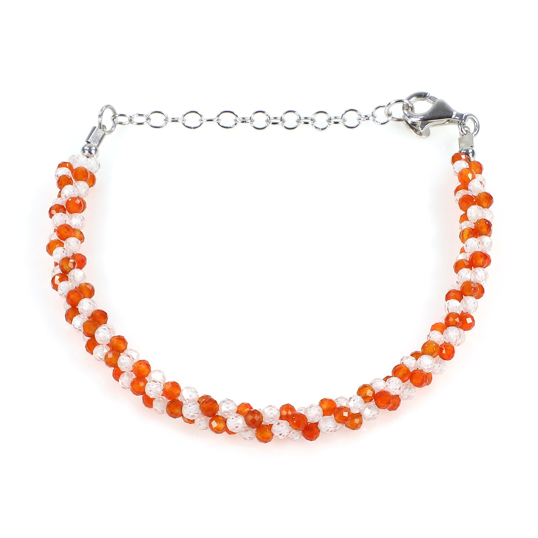 Zircon and Red Onyx Silver Bracelet