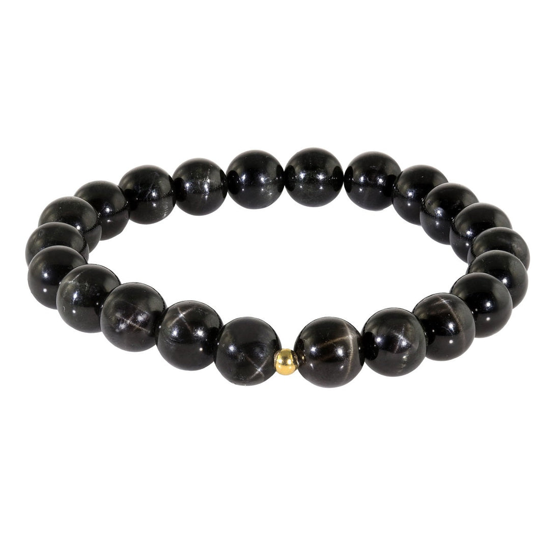 Black Star Diopside Silver Stretch Bracelet