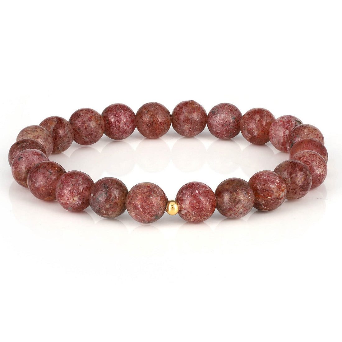 Sterling Silver Strawberry Quartz Stretch Bracelet