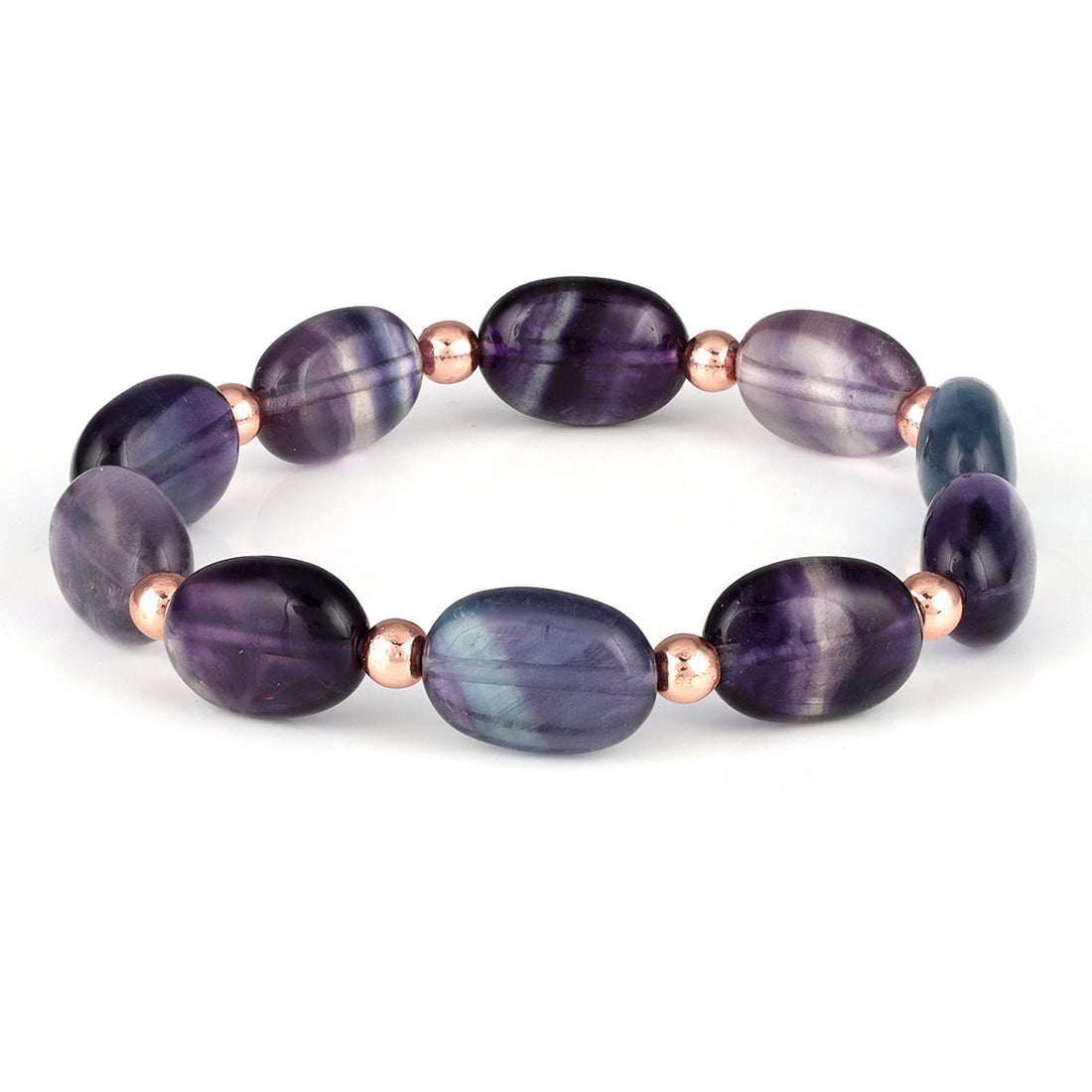 Fluorite and Hematite Stretch Bracelet