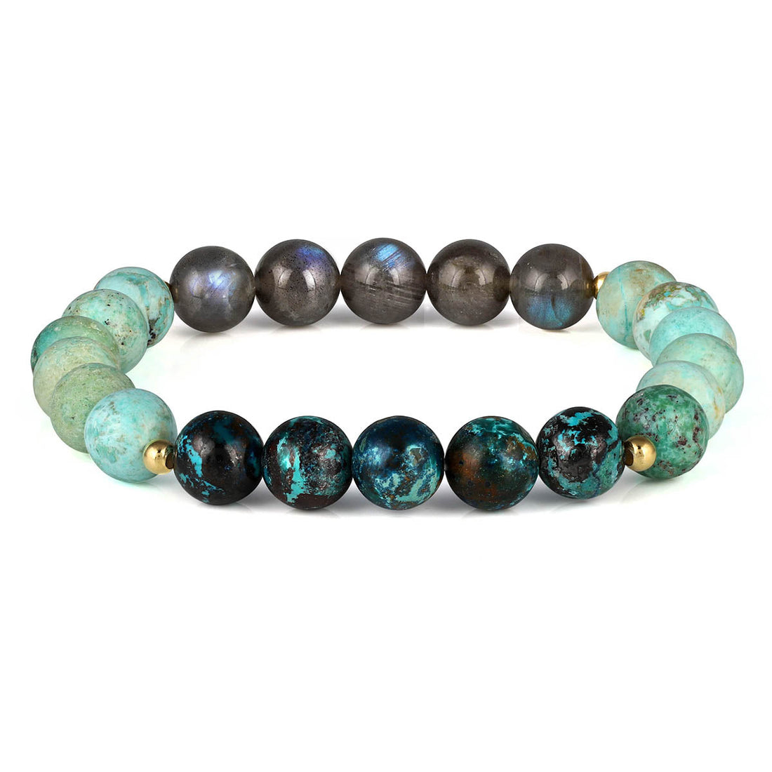 Chrysocolla, Turquoise and Labradorite Bracelet