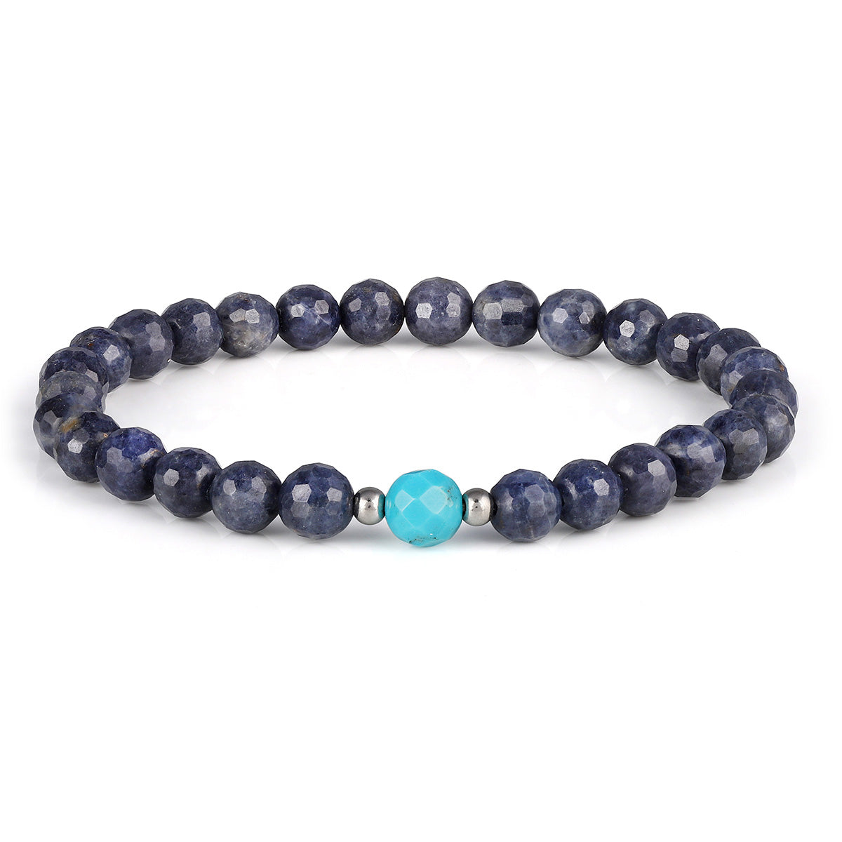 Blue Sapphire and Turquoise Stretch Bracelet