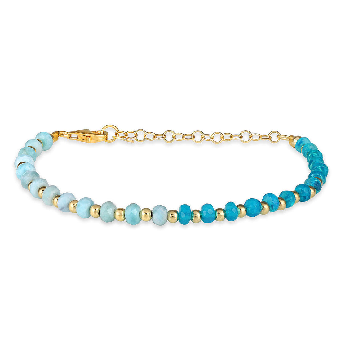 Larimar and Ethiopian Blue Opal Silver Bracelet
