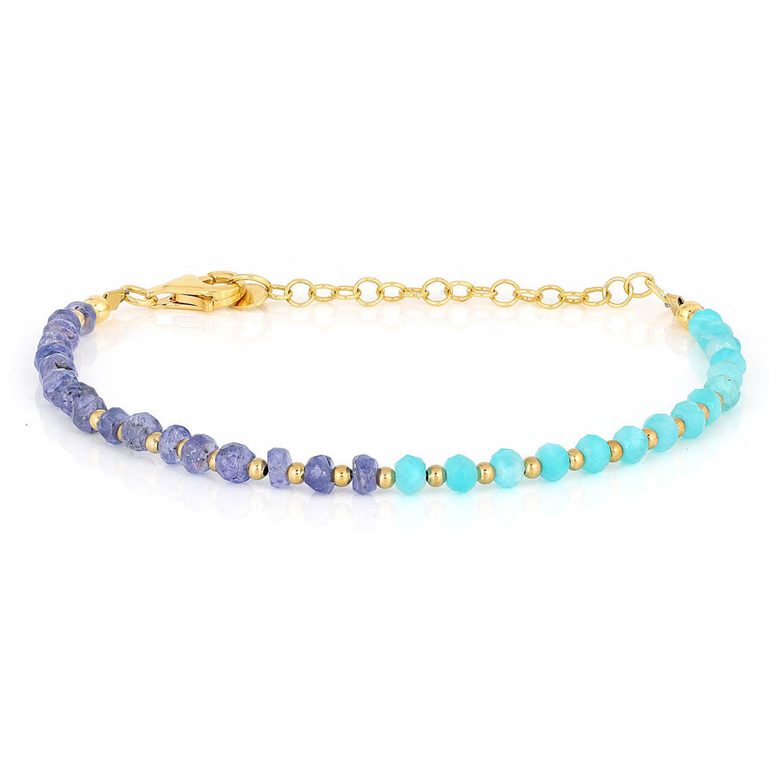 Amazonite and Tanzanite Silver Bracelet
