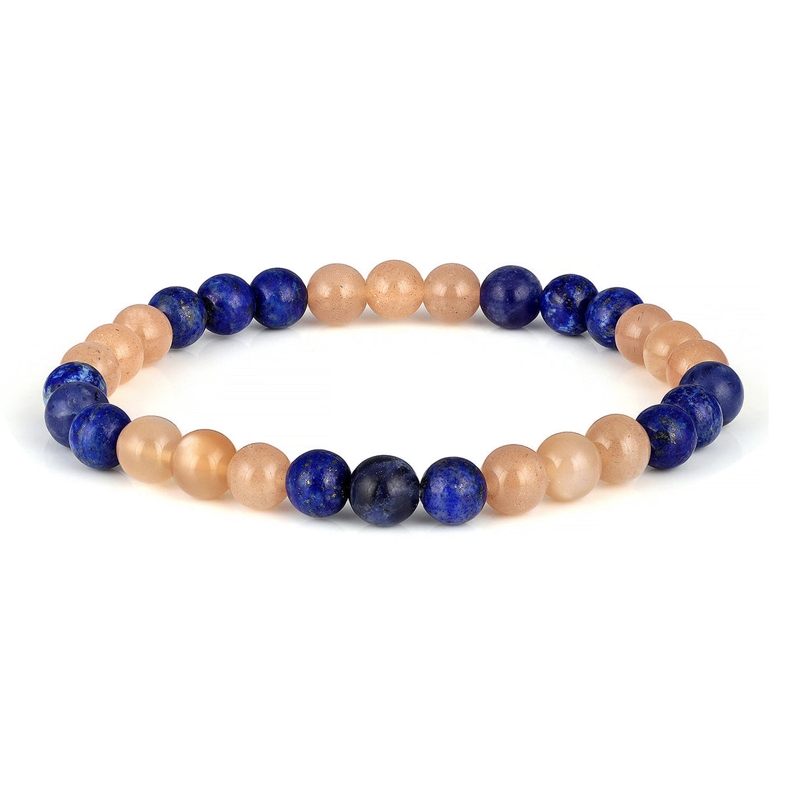 Moonstone and Lapis Lazuli Stretch Bracelet
