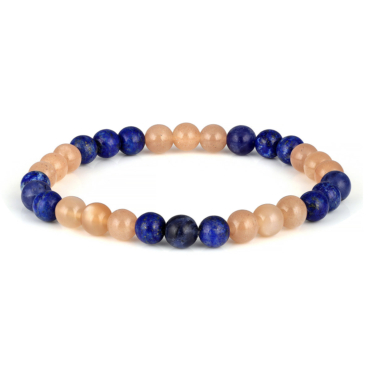 Moonstone and Lapis Lazuli Stretch Bracelet