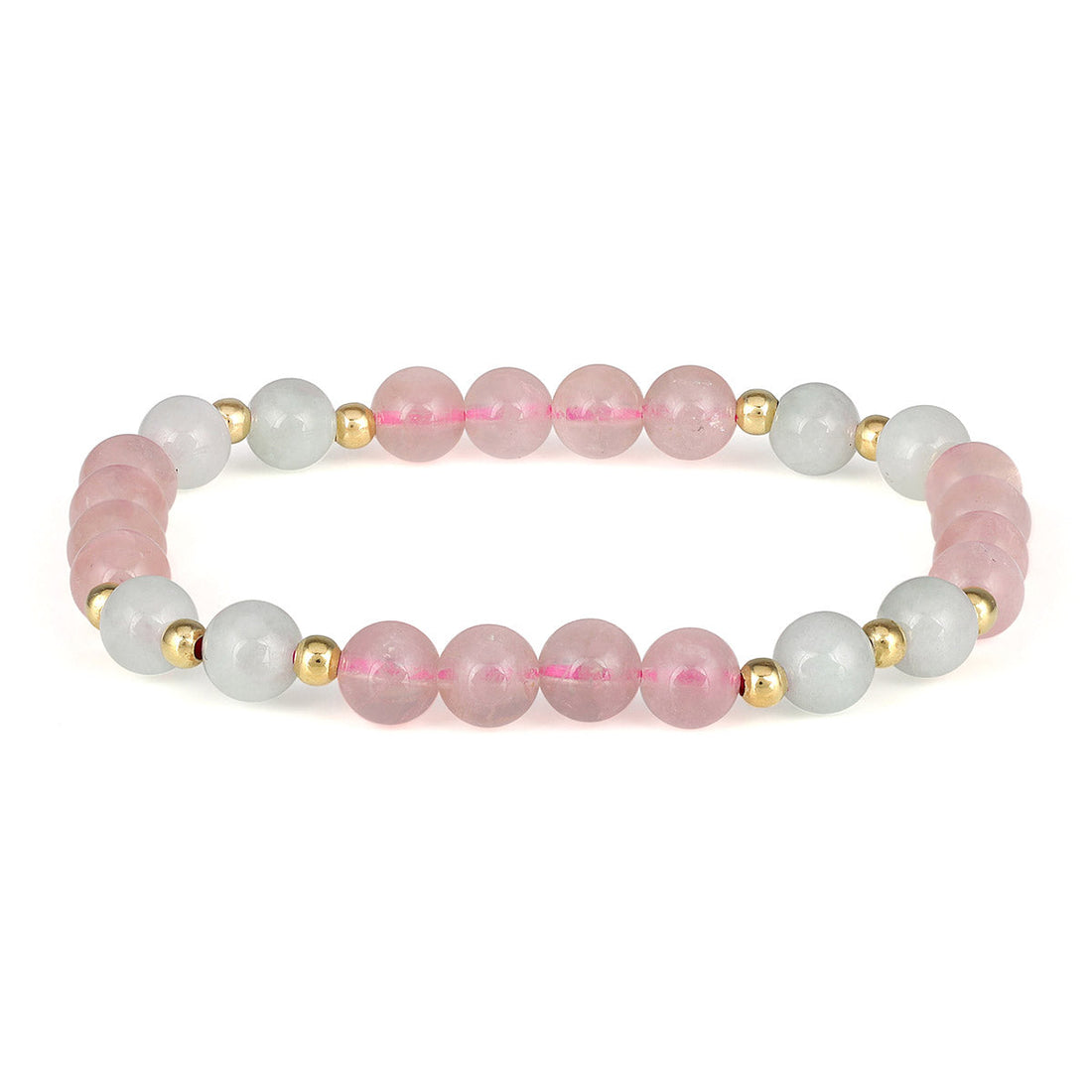 Rose Quartz and Green Angelite Stretch Bracelet