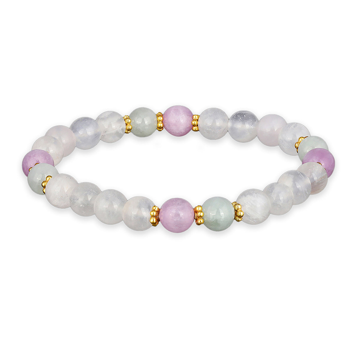 Moonstone, Angelite and Kunzite Stretch Bracelet