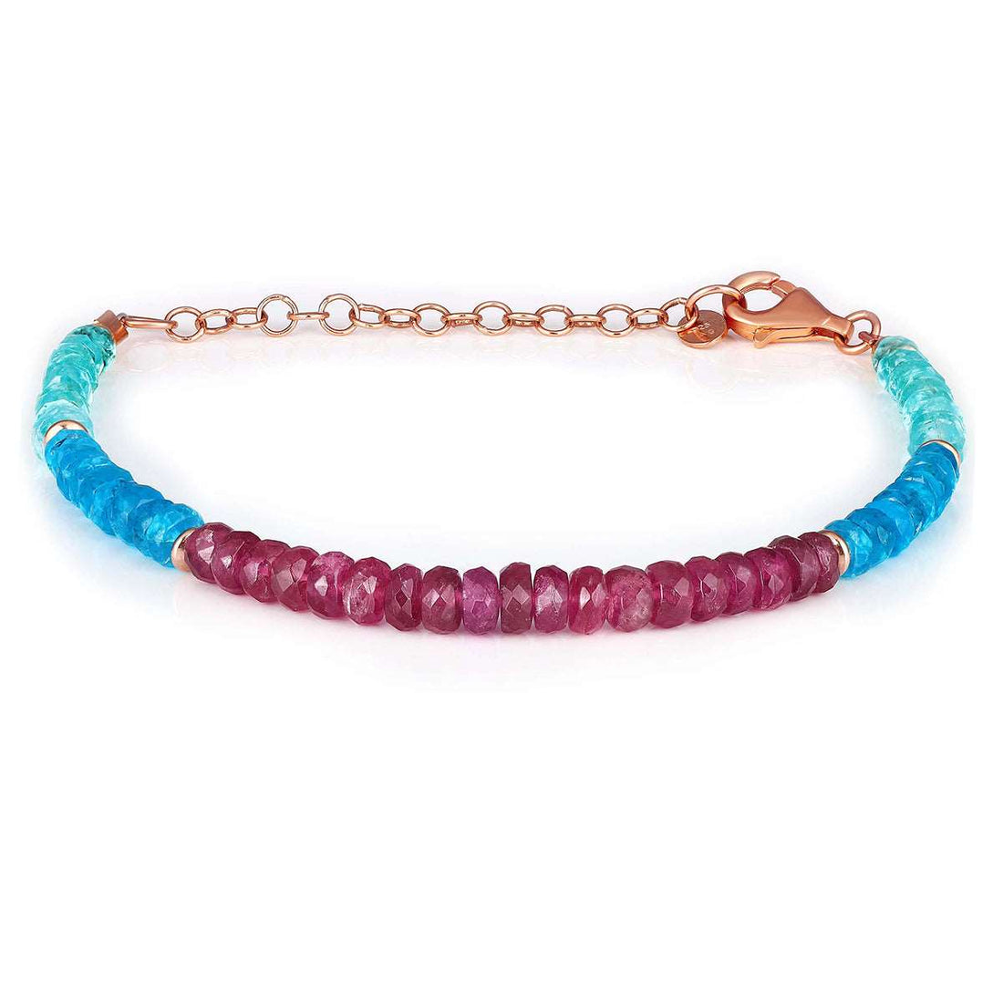 Apatite and Tourmaline Silver Bracelet