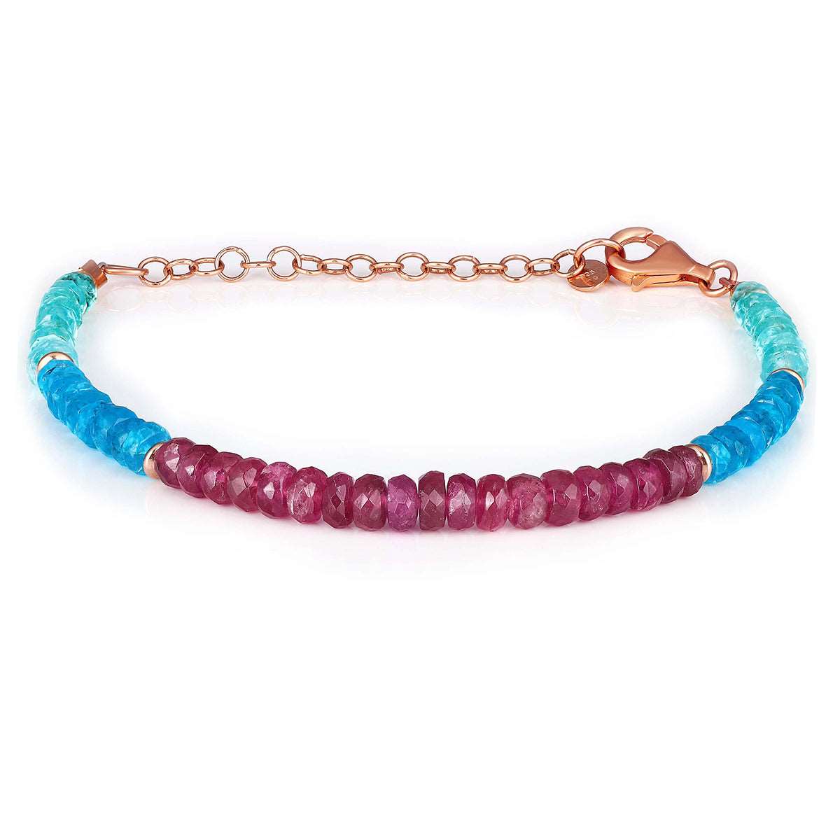 Apatite and Tourmaline Silver Bracelet