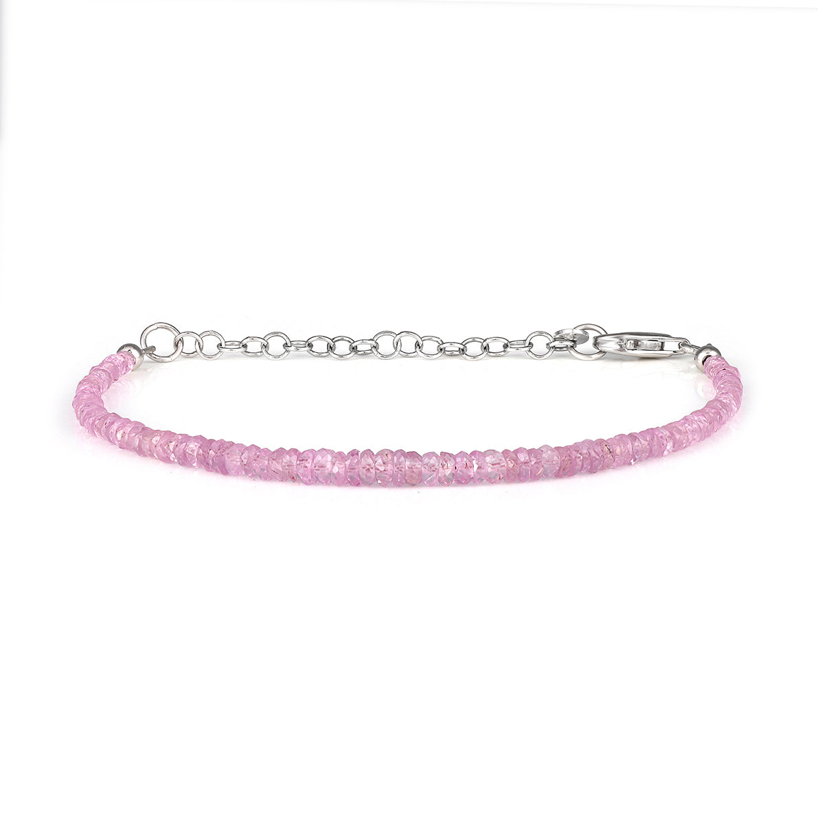 Pink Sapphire Silver Bracelet