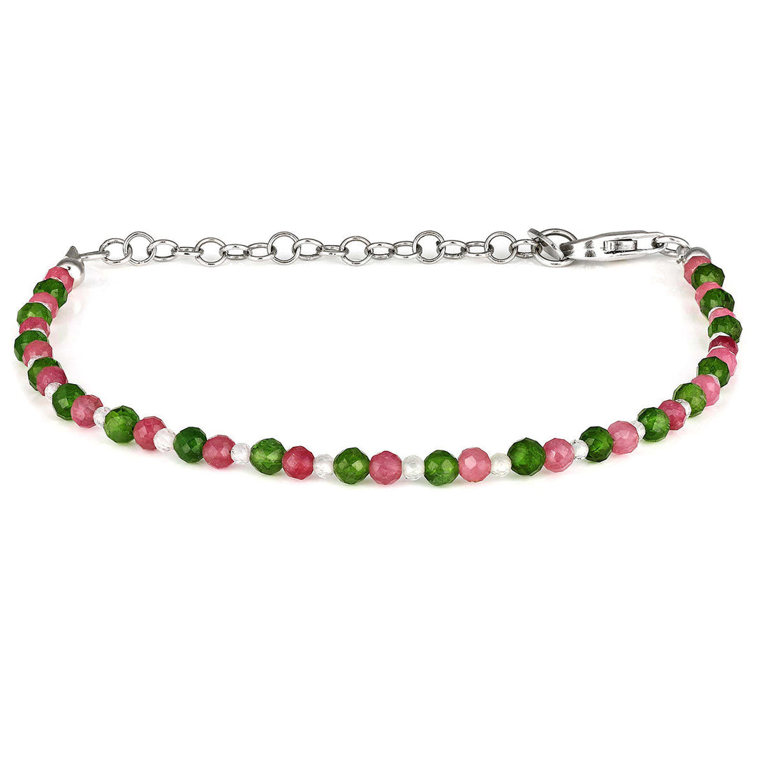 Chrome Diopside, Tourmaline and Topaz Bracelet