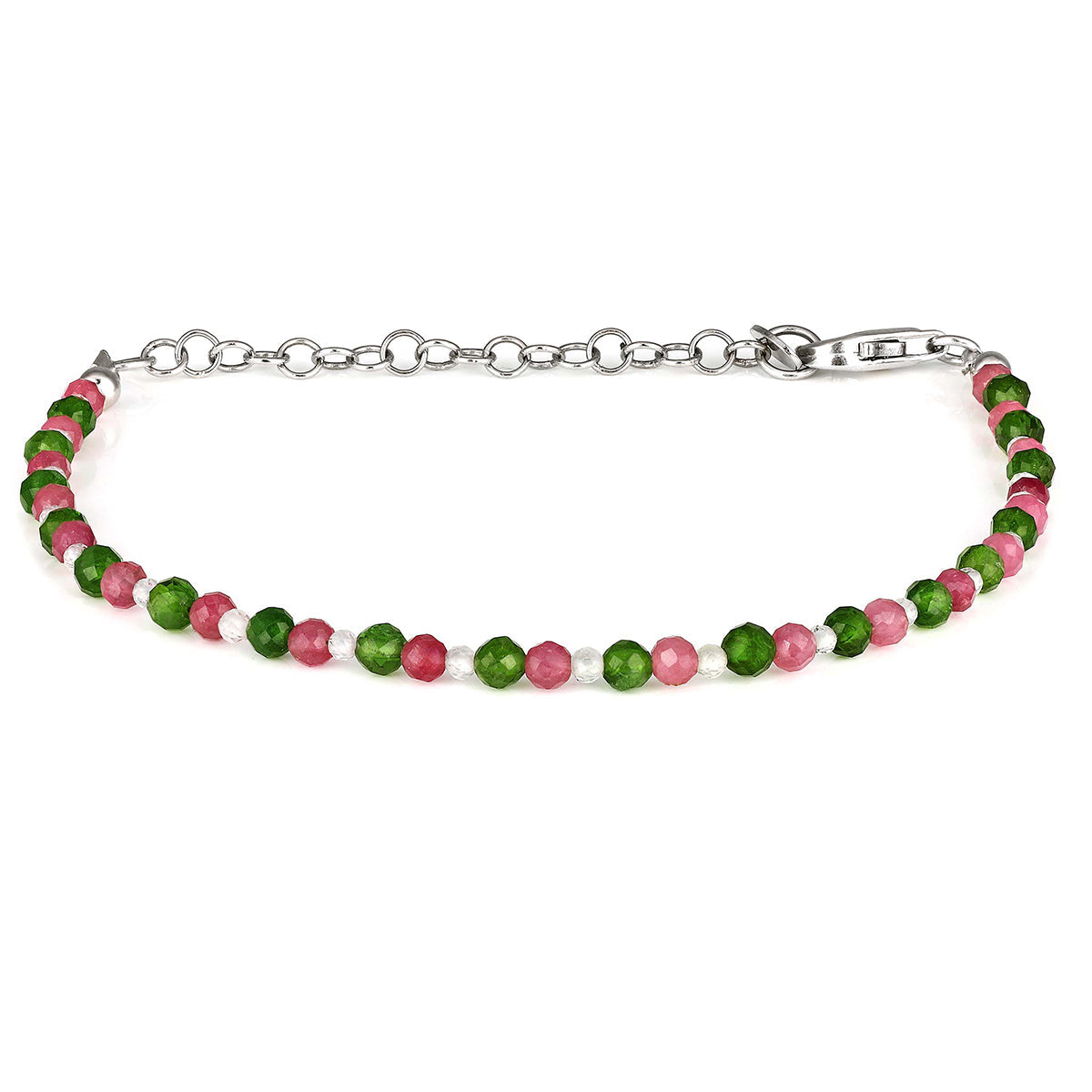 Chrome Diopside, Tourmaline and Topaz Bracelet