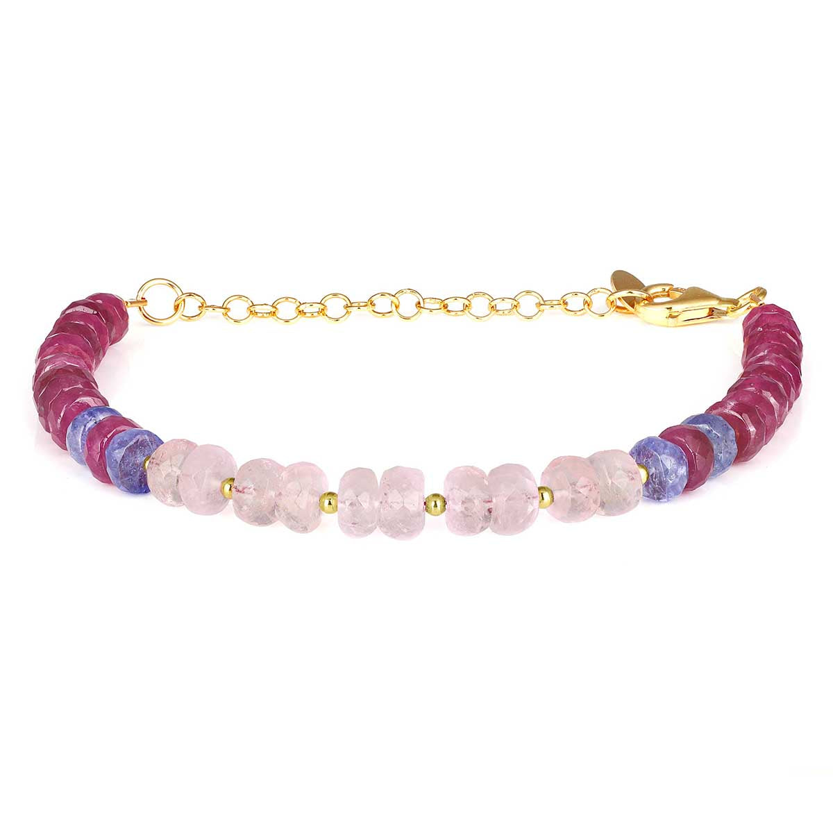 Morganite, Tanzanite and Tourmaline Bracelet