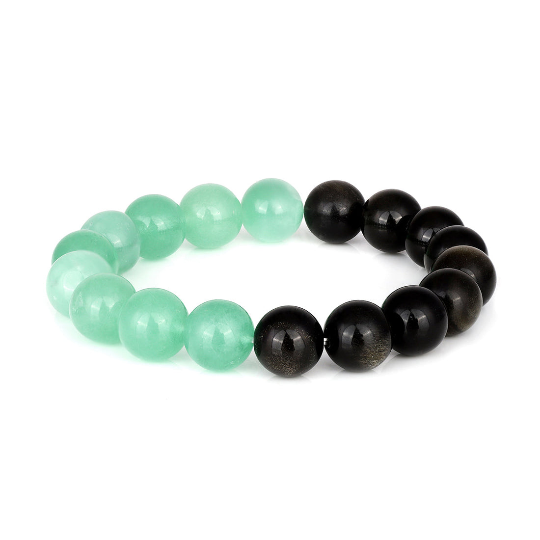Green Angelite and Golden Obsidian Stretch Bracelet