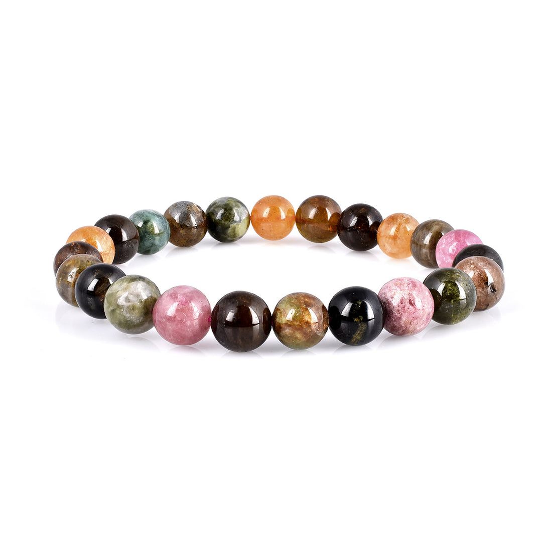 Multi Tourmaline Beads Stretch Bracelet