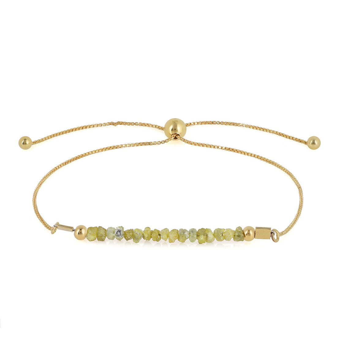 Yellow Diamond Silver Bolo Chain Bracelet