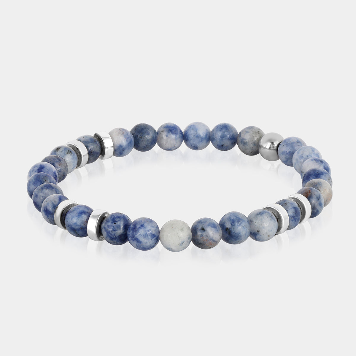 Sodalite and Hematite Stretch Bracelet