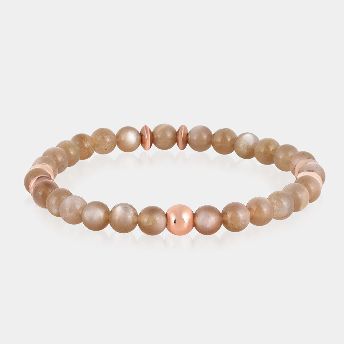 Chocolate Moonstone and Hematite Stretch Bracelet