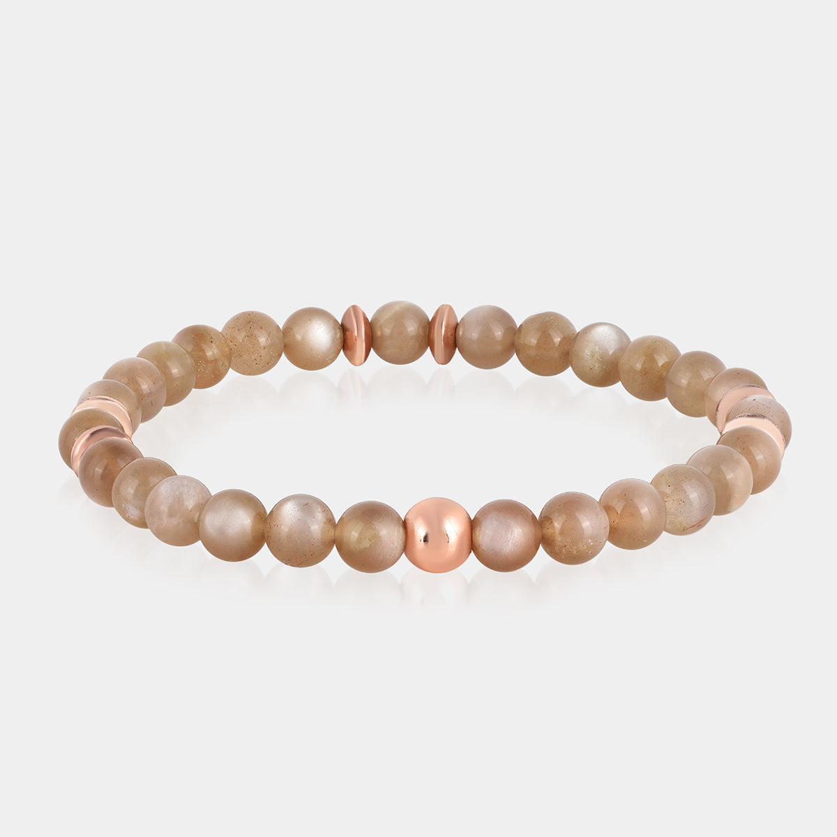 Chocolate Moonstone and Hematite Stretch Bracelet