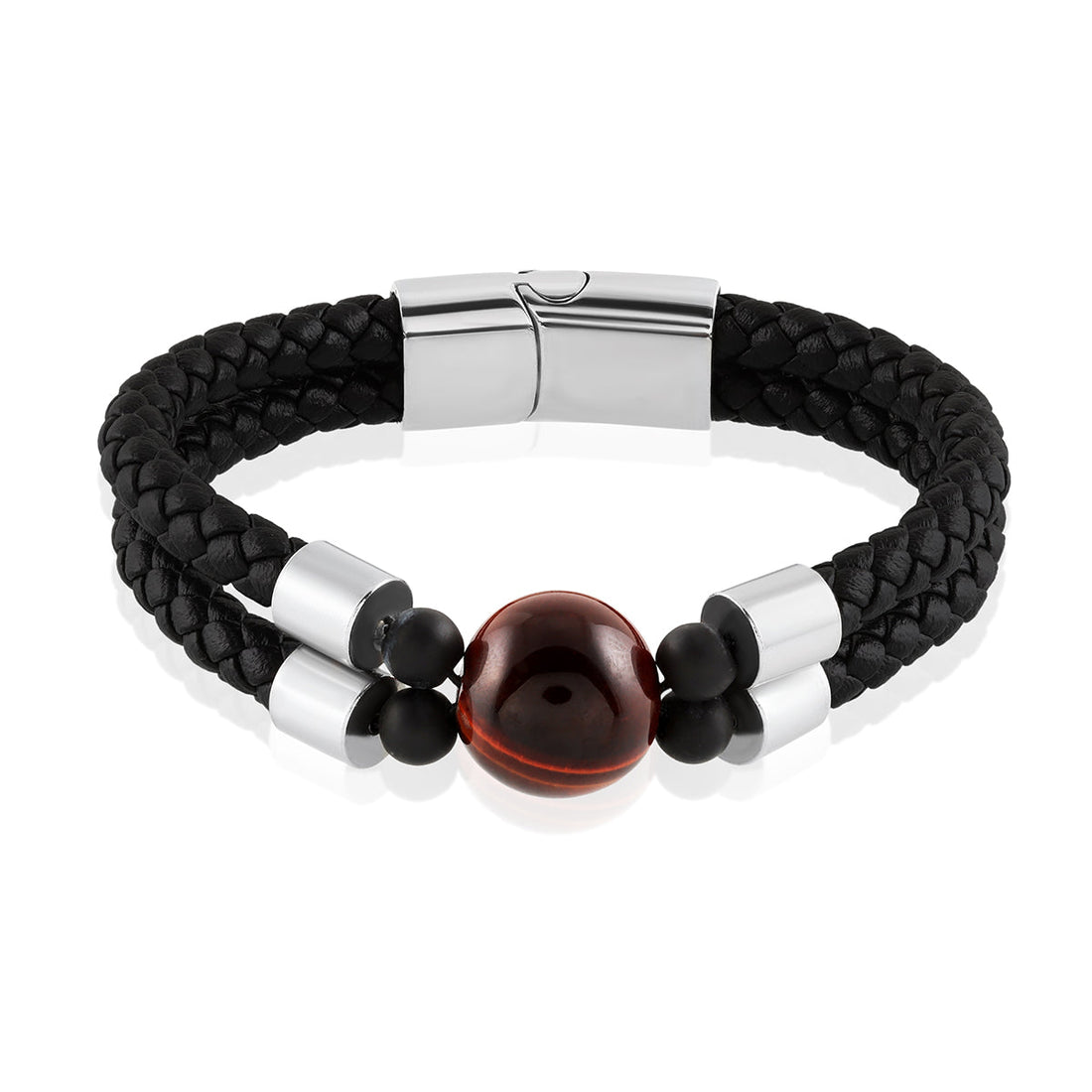 Tiger's Eye Double Layer Leather Bracelet
