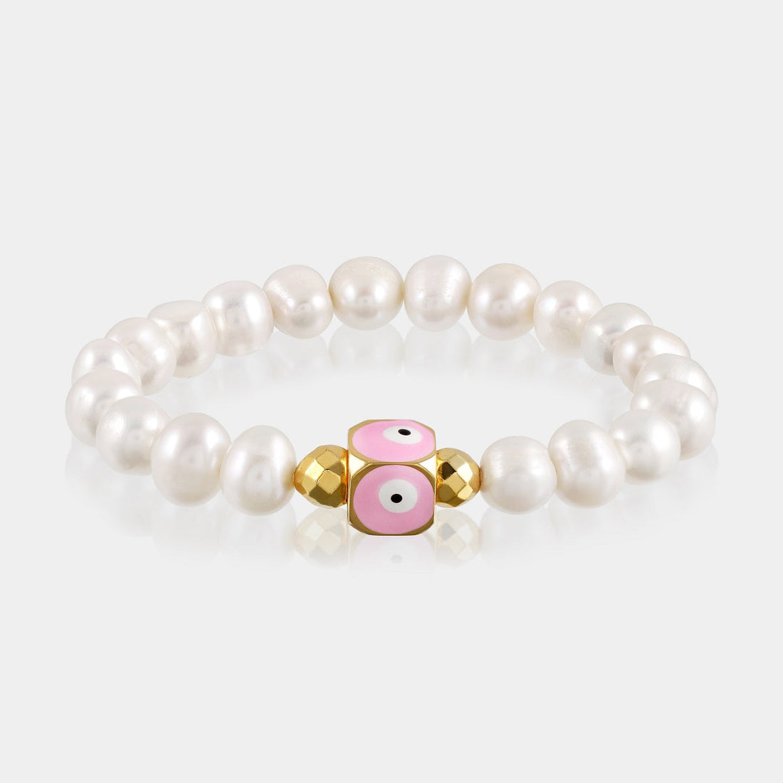 Pearl and Hematite Friendship Bracelet - Handmade Stretch Design