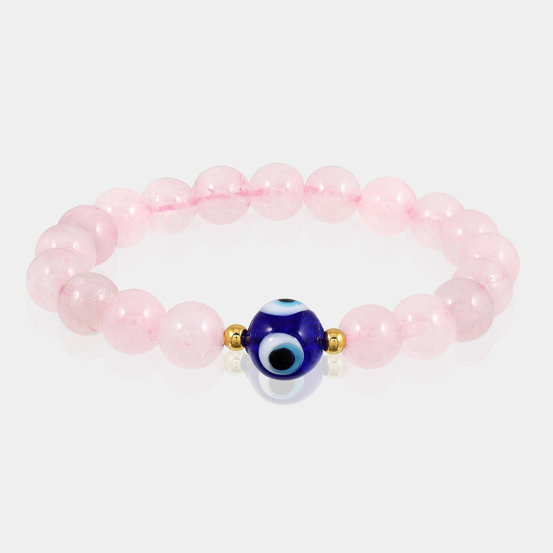 Natural Rose Quartz and Hematite Gemstone Bracelet