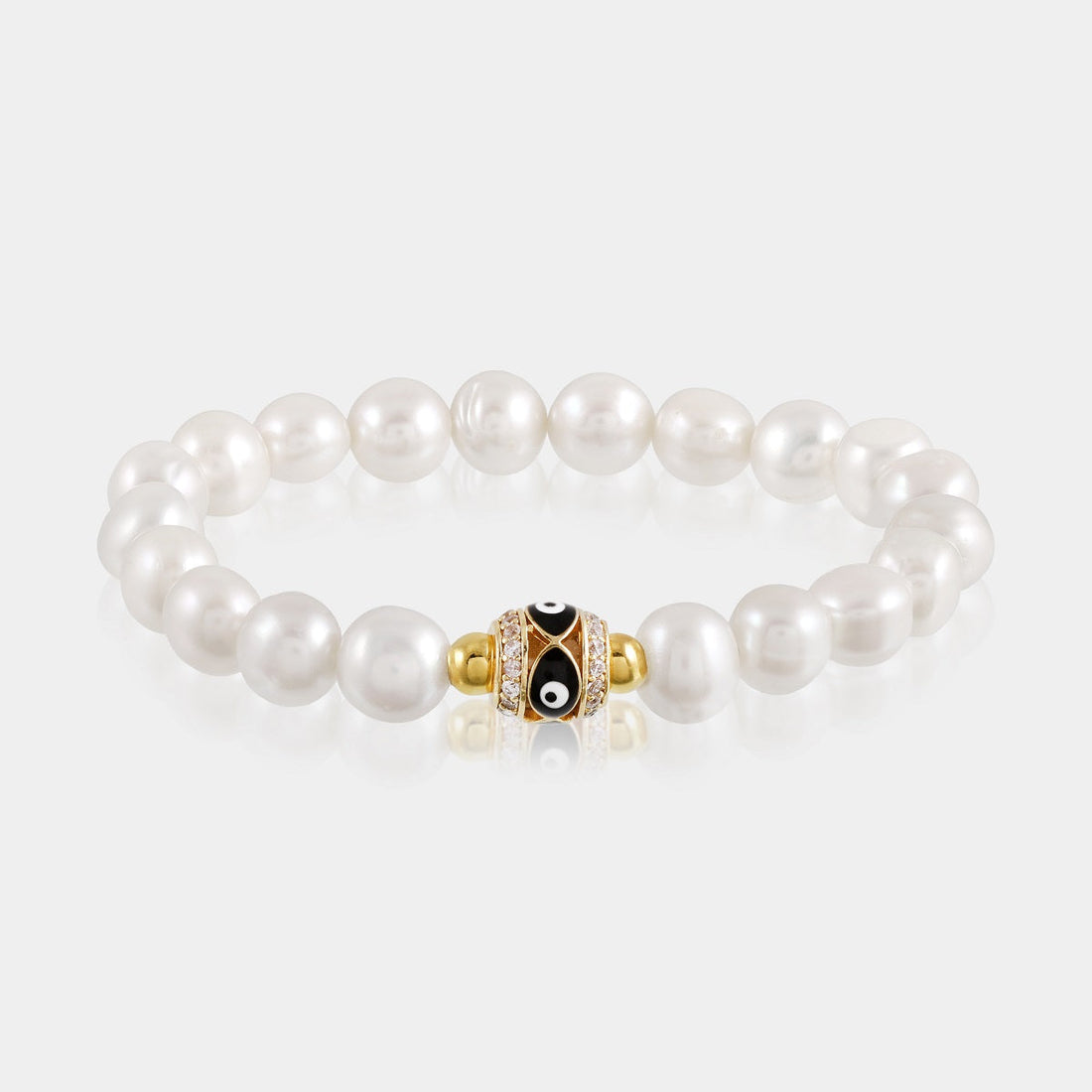 Pearl and Hematite Friendship Bracelet - Handmade Stretch Design
