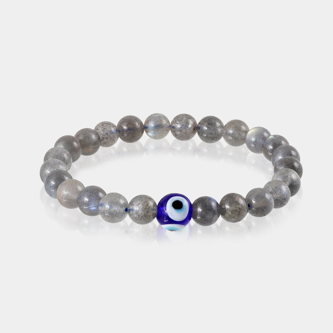 Labradorite & Evil Eye Friendship Bracelet - Handmade Stretch Design