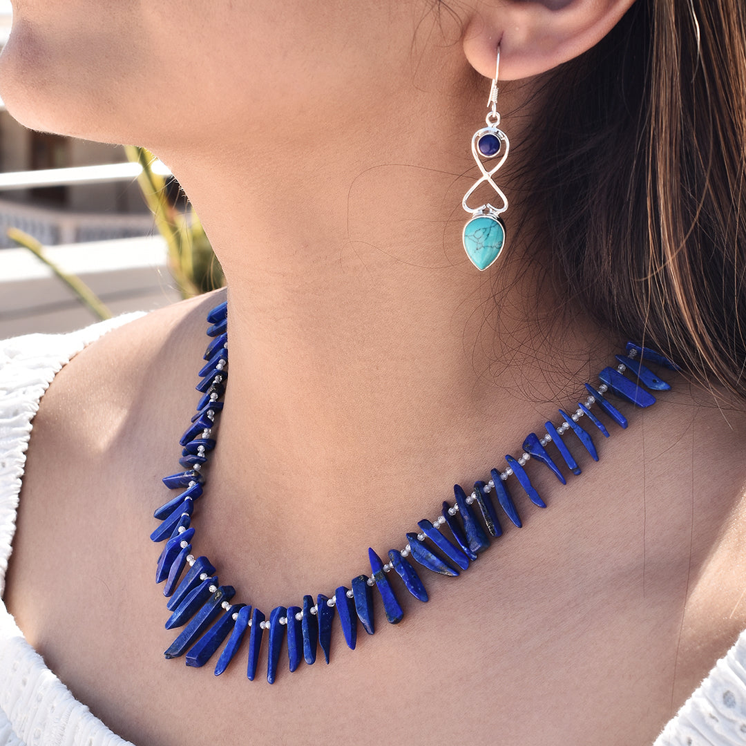 Turquoise Infinity Love Silver Earrings