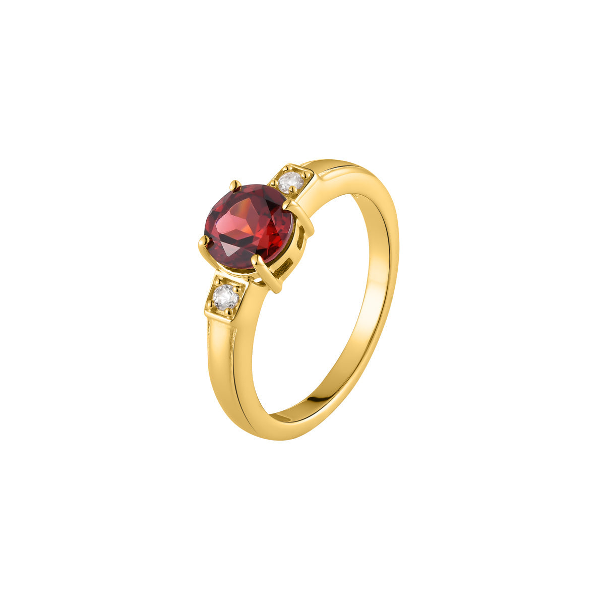 Garnet and Zircon Silver Ring