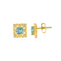 Blue Zircon Silver Stud Earrings