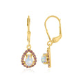 Ethiopian Opal and Rhodolite Garnet Silver Dangle Earrings