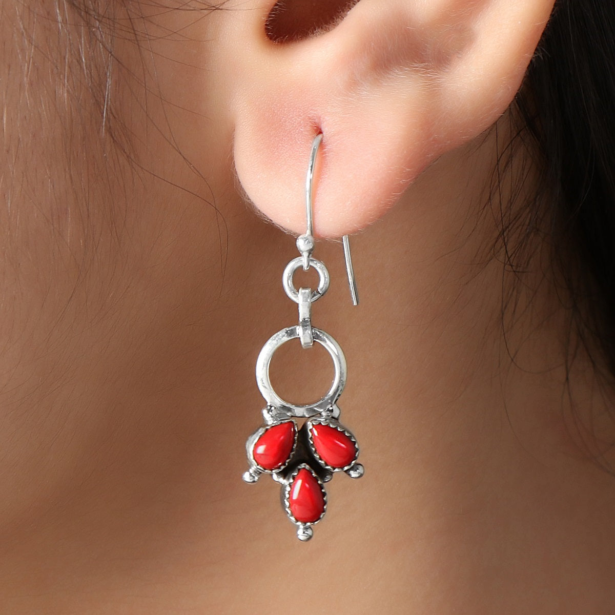 Coral 925 Silver Handmade Earrings - Gemshiner 