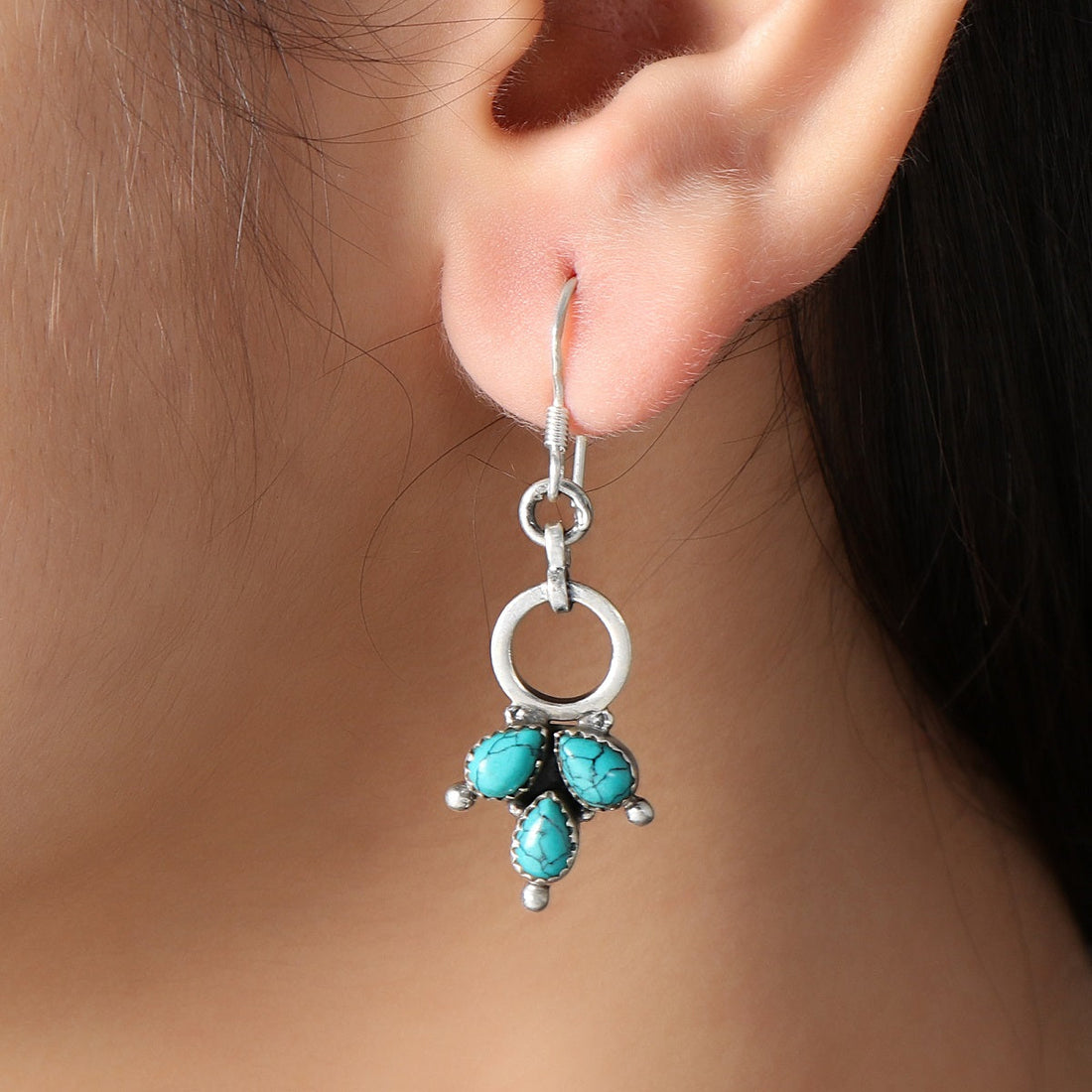 Turquoise 925 Silver Handmade Earrings - Gemshiner 