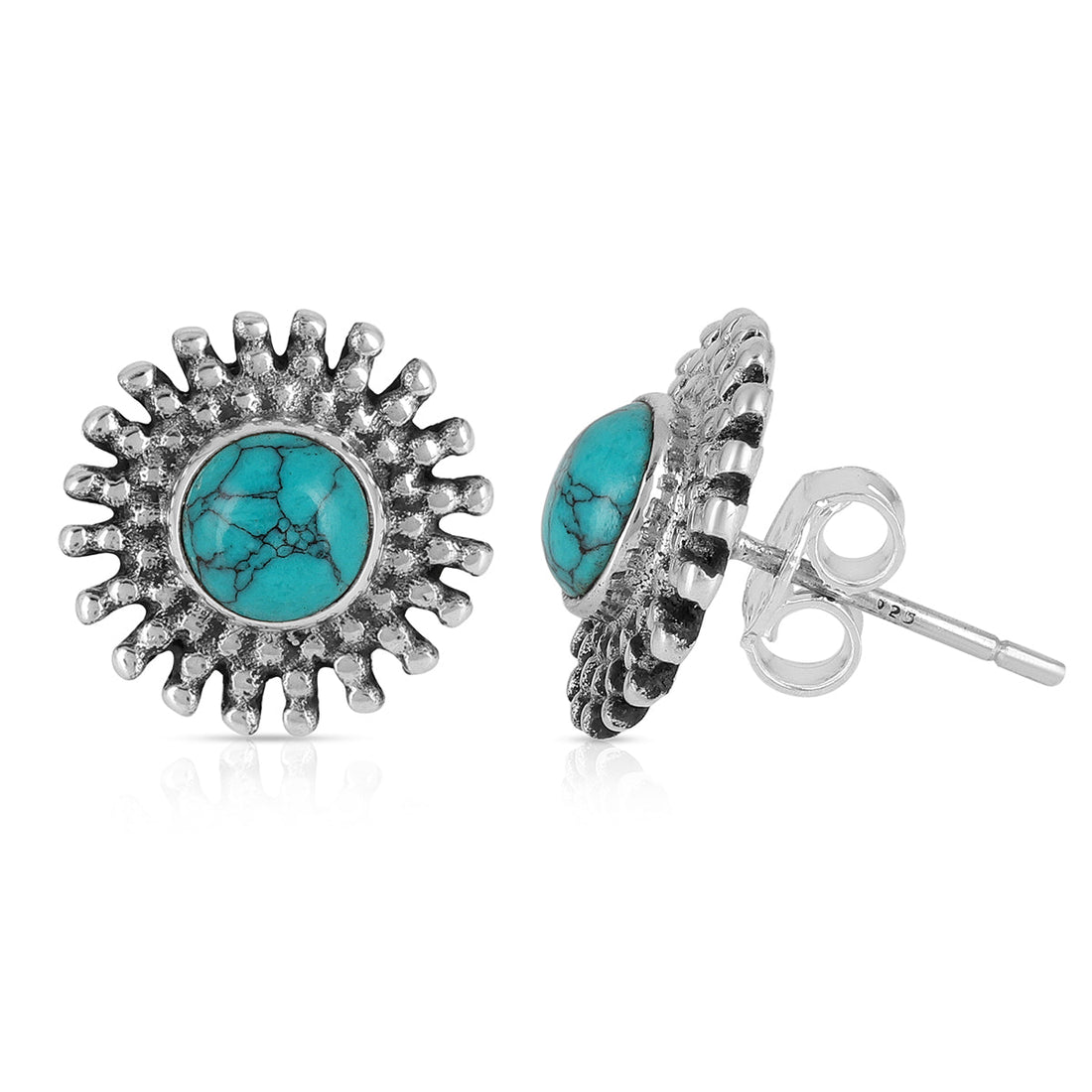 Turquoise Handmade Silver Stud Earrings