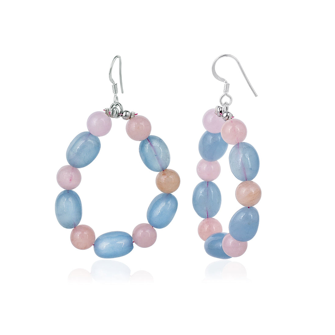 Aquamarine and Morganite Dangle Earrings
