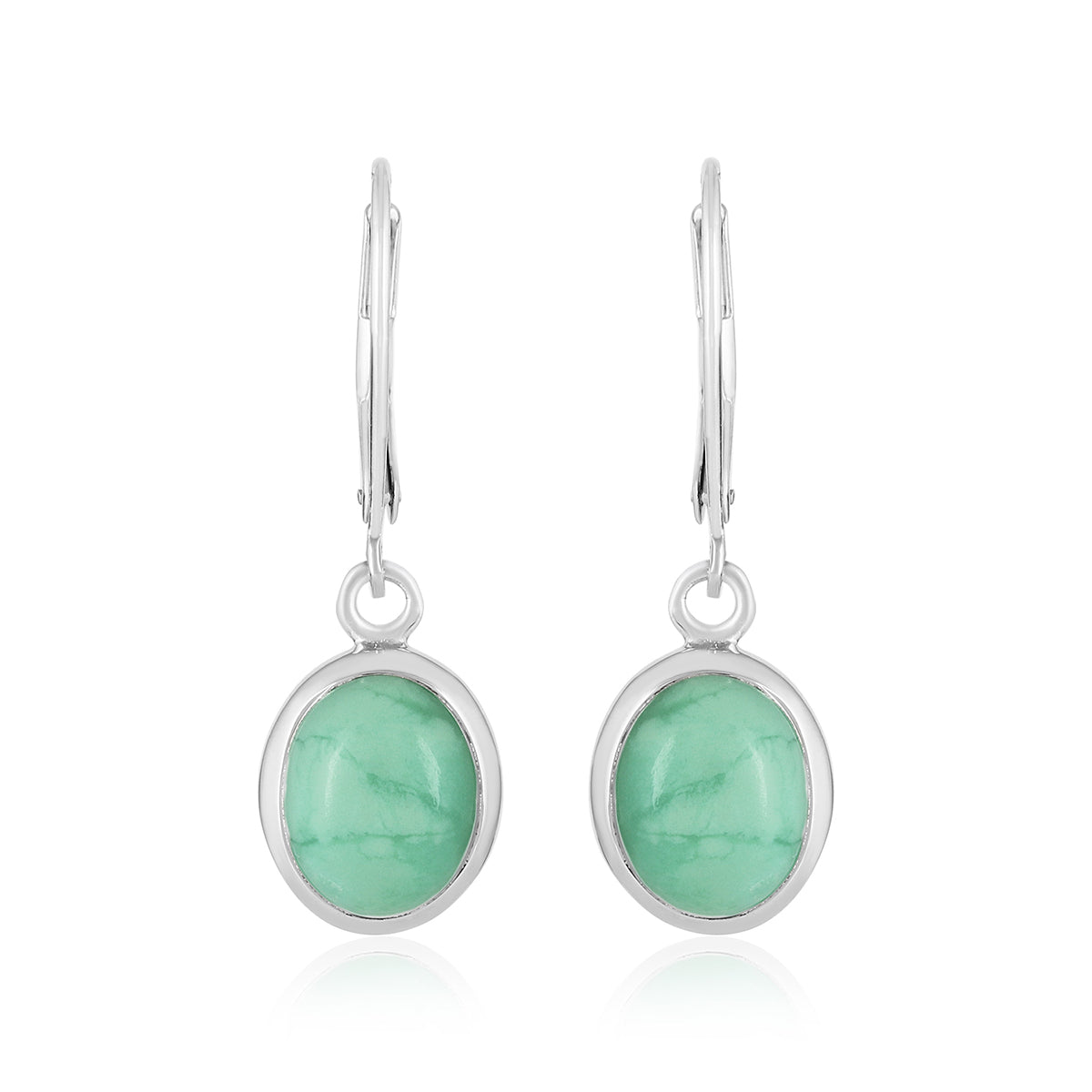 Chrysoprase Silver Dangle Earrings