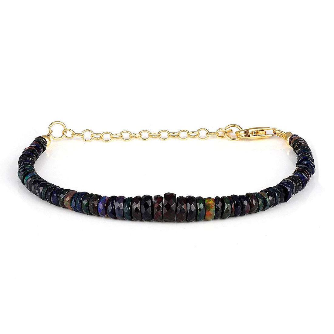 Black Ethiopian Opal Silver Bracelet