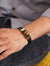 Tiger's Eye Double Layer Leather Gold Bracelet