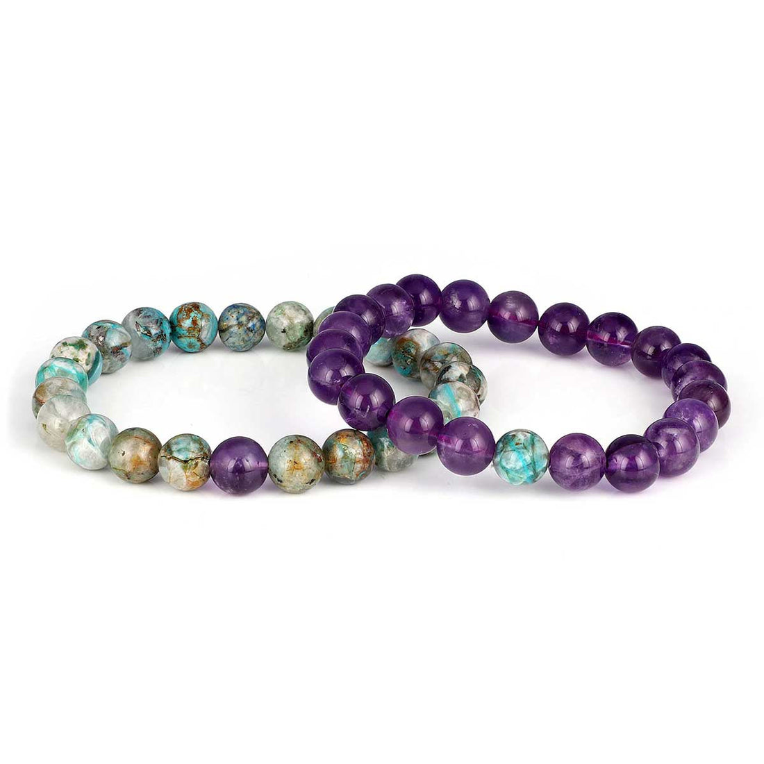 Amethyst and Chrysocolla Couple Bracelet