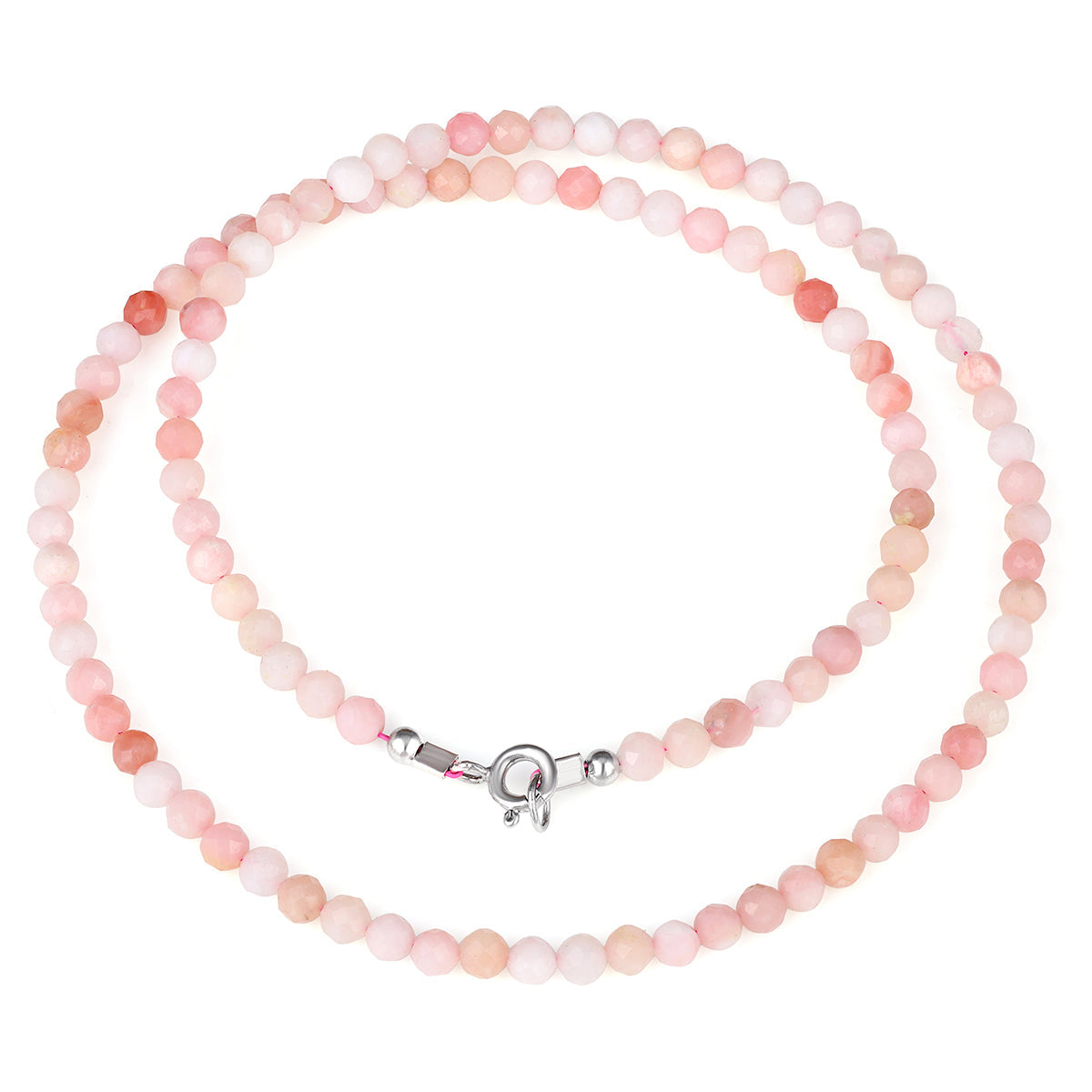 Sterling Silver Pink Opal Choker Necklace
